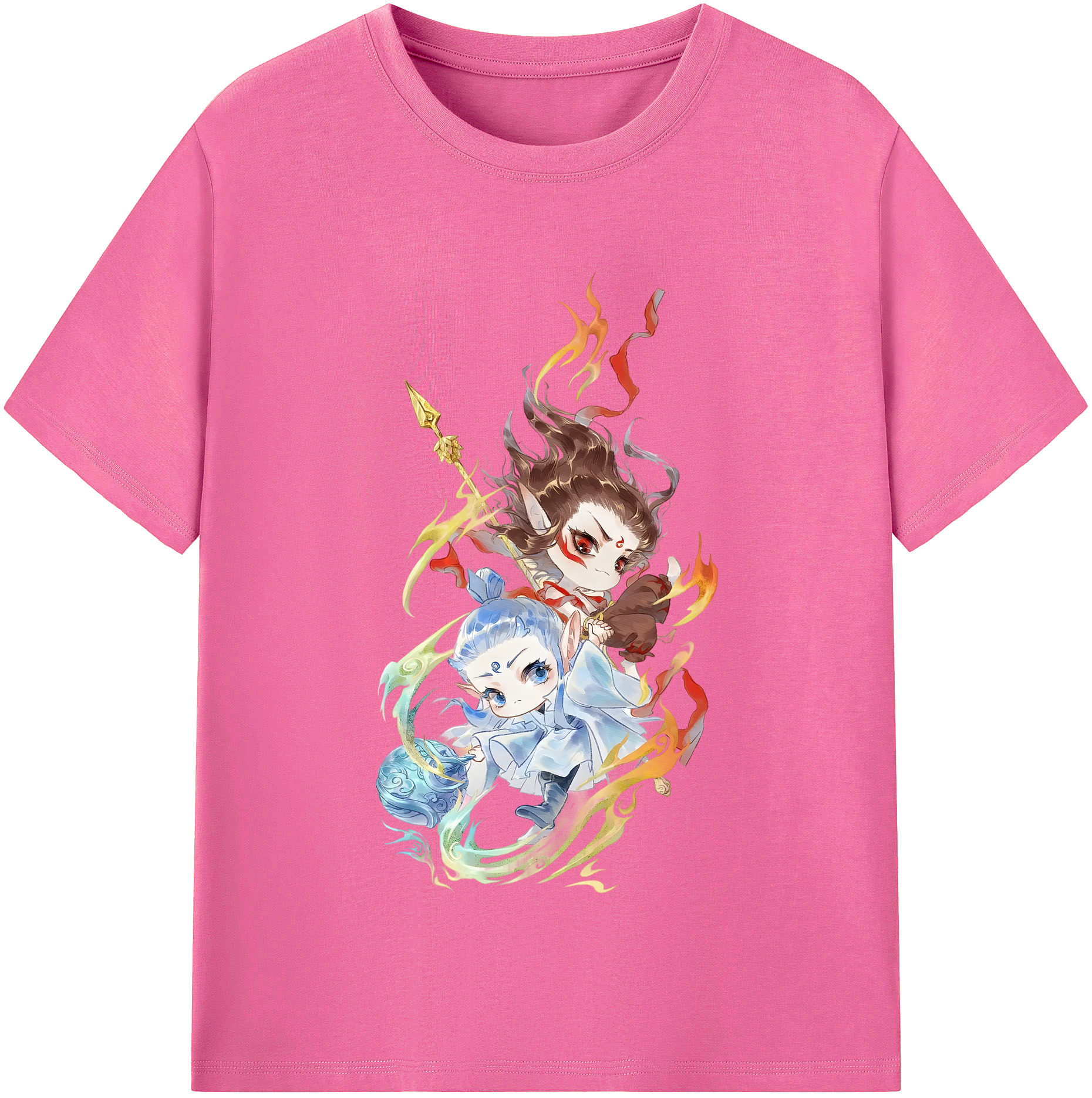 （画像用） Ne Zha 2 ナタ 魔童の大暴れ レディースカジュアルプリントTシャツ（綿100％）